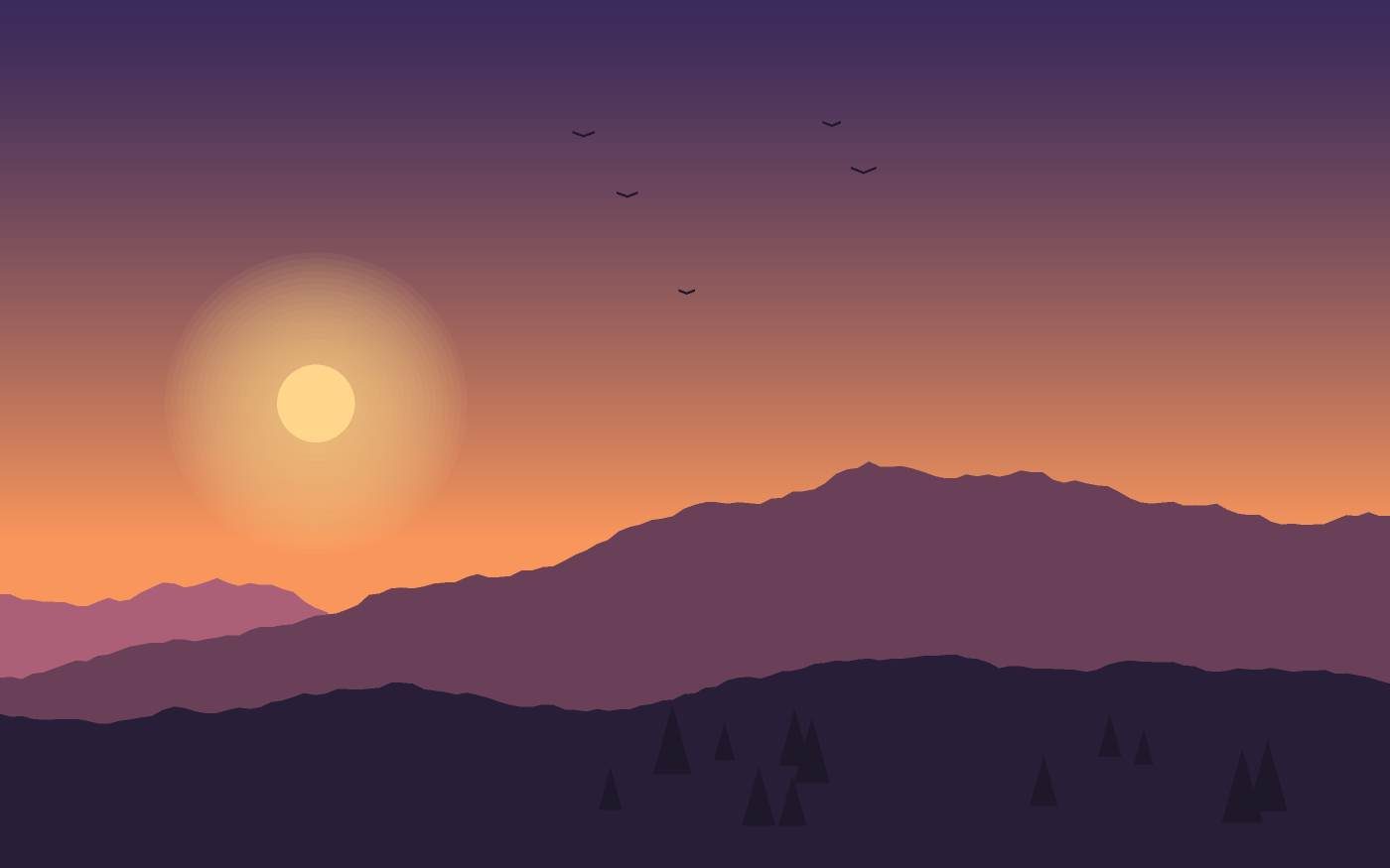 Illustrazione di un paesaggio
