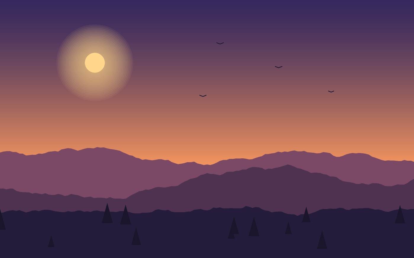 Illustrazione di un paesaggio