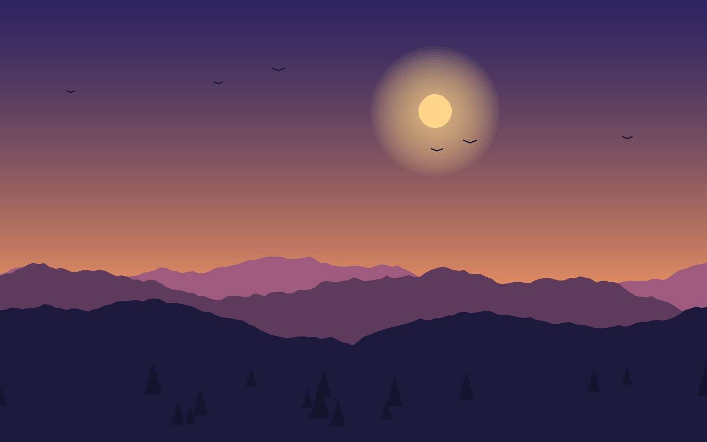 Ilustração de uma paisagem