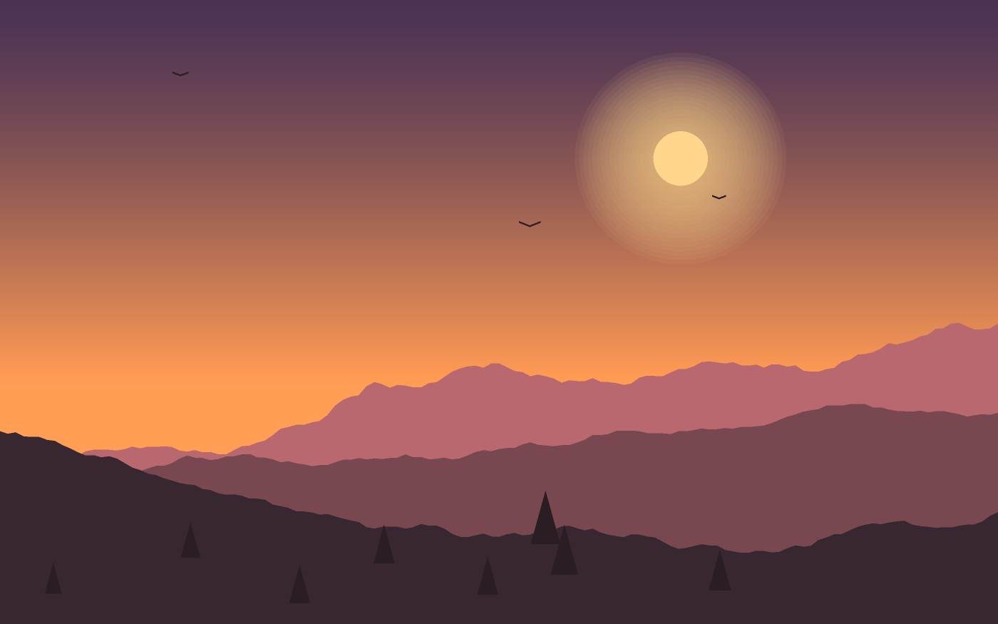 Ilustração de uma paisagem